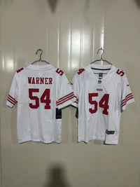 49ers 25/26 Warner #54 White Game Kids Jersey