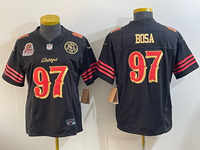 49ers 26/27 Bosa #97 Black/Red/Yellow Women NFL Jersey