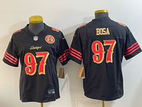 49ers 26/27 Bosa #97 Black/Red/Yellow Women NFL Jersey