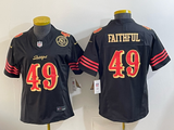 49ers 26/27 Faithful #49 Black/Red/Yellow Women NFL Jersey