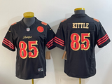 49ers 26/27 Kittle #85 Black/Red/Yellow Women NFL Jersey