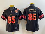 49ers 26/27 Kittle #85 Black/Red/Yellow Women NFL Jersey