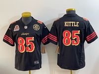 49ers 26/27 Kittle #85 Black/Red/Yellow Women NFL Jersey