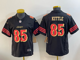 49ers 26/27 Kittle #85 Black/Red/Yellow Women NFL Jersey