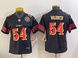 49ers 26/27 Warner #54 Black/Red/Yellow Women NFL Jersey