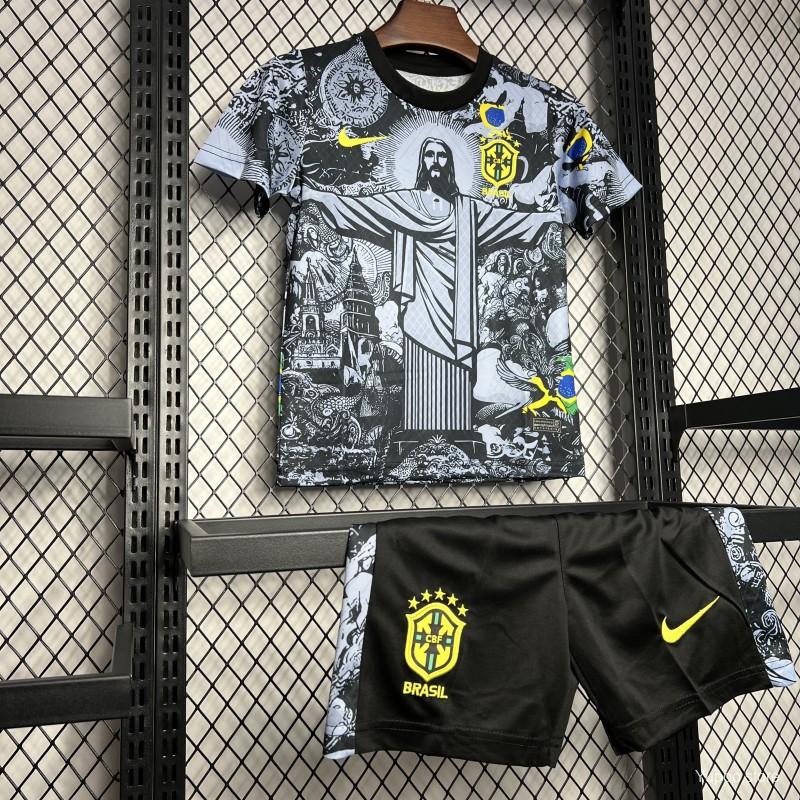 Kids Brazil Christ The Redeemer Grey Concept Jersey