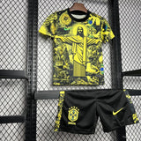 Kids Brazil Christ The Redeemer Yellow Concept Jersey - Concept Kits