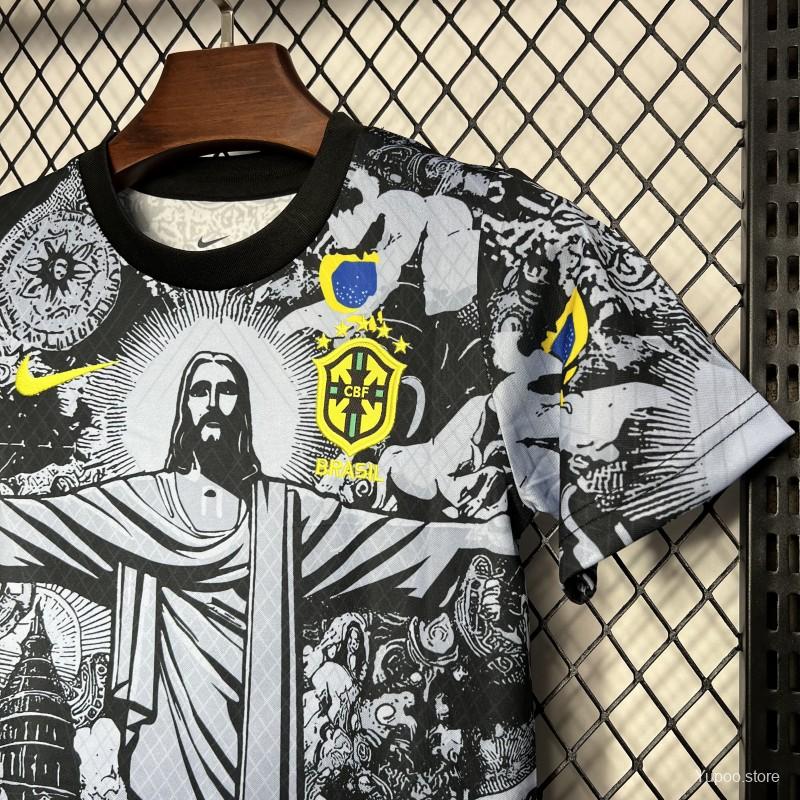 Kids Brazil Christ The Redeemer Grey Concept Jersey