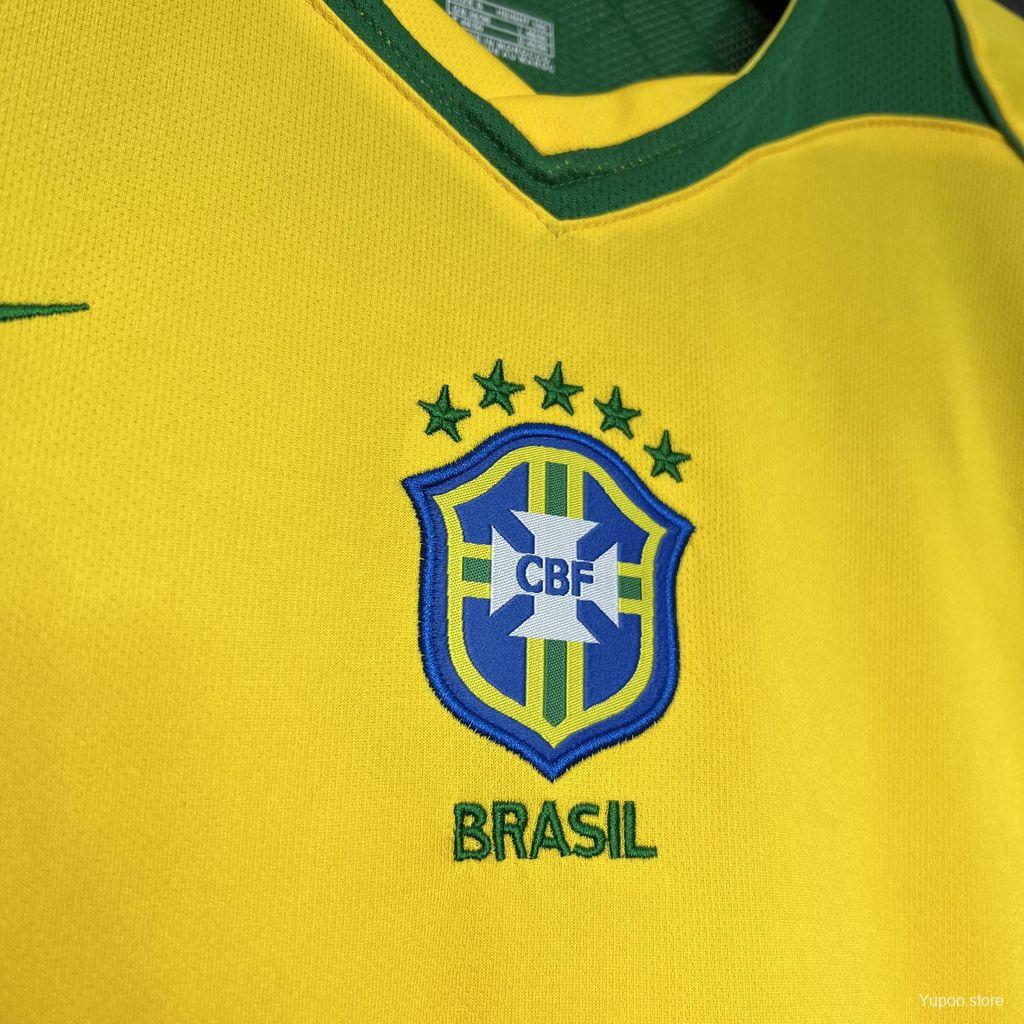 Brazil 2004 Retro Vintage Home Jersey