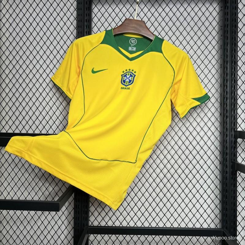 Brazil 2004 Retro Vintage Home Jersey