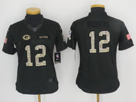Packers 2021/22 Rodgers #12 Black/Camo Print Women NFL Jersey