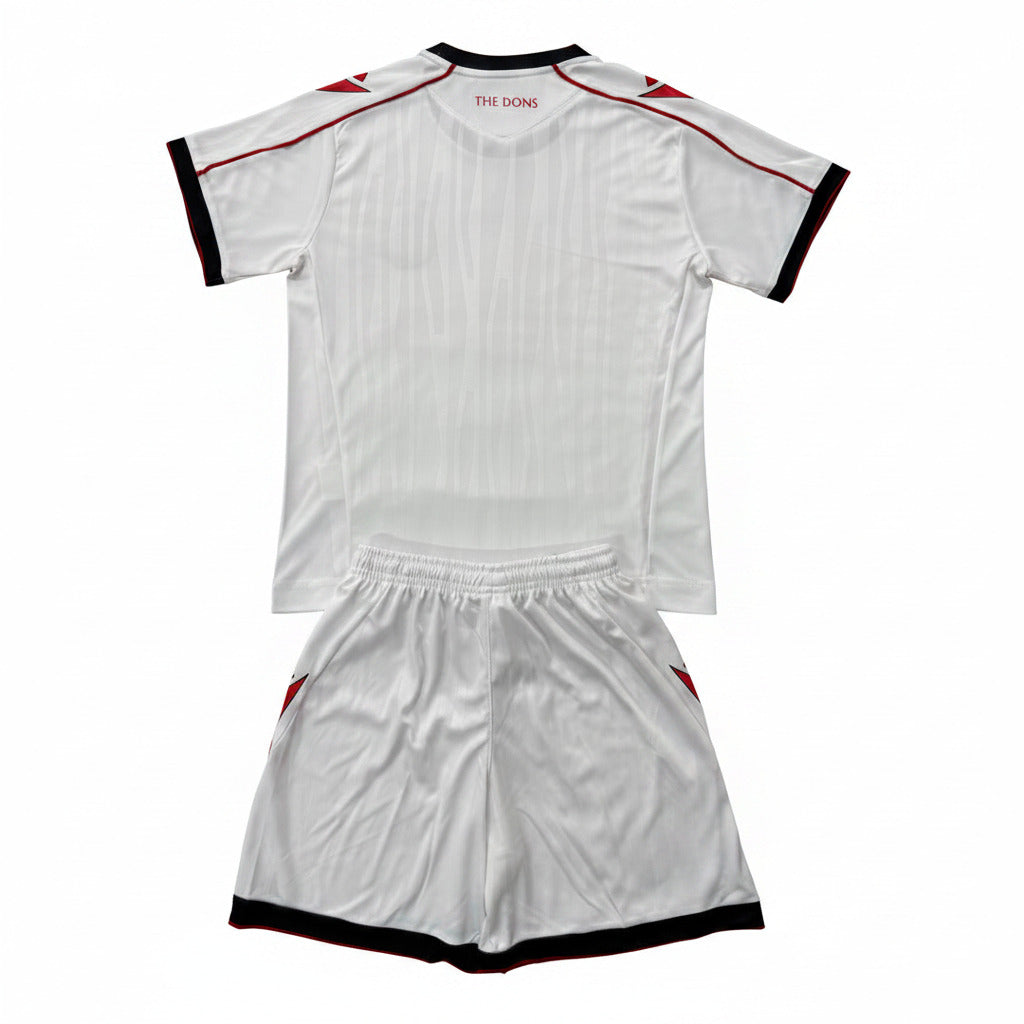 Aberdeen 26/27 White/Black/Red Trim Away Kids Jersey Set