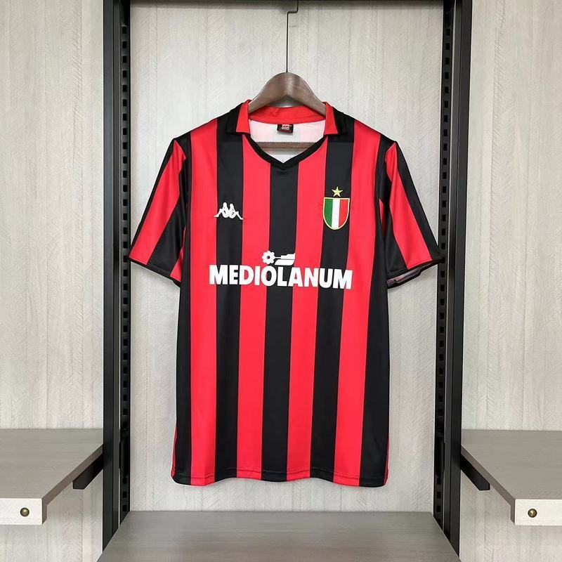 AC Milan 1988/89 Vintage Retro Red/Black Home Jersey