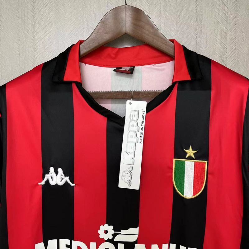 AC Milan 1988/89 Vintage Retro Red/Black Home Jersey
