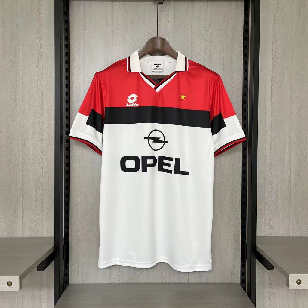 AC Milan 1994/95 Vintage Retro White/Red Away Jersey