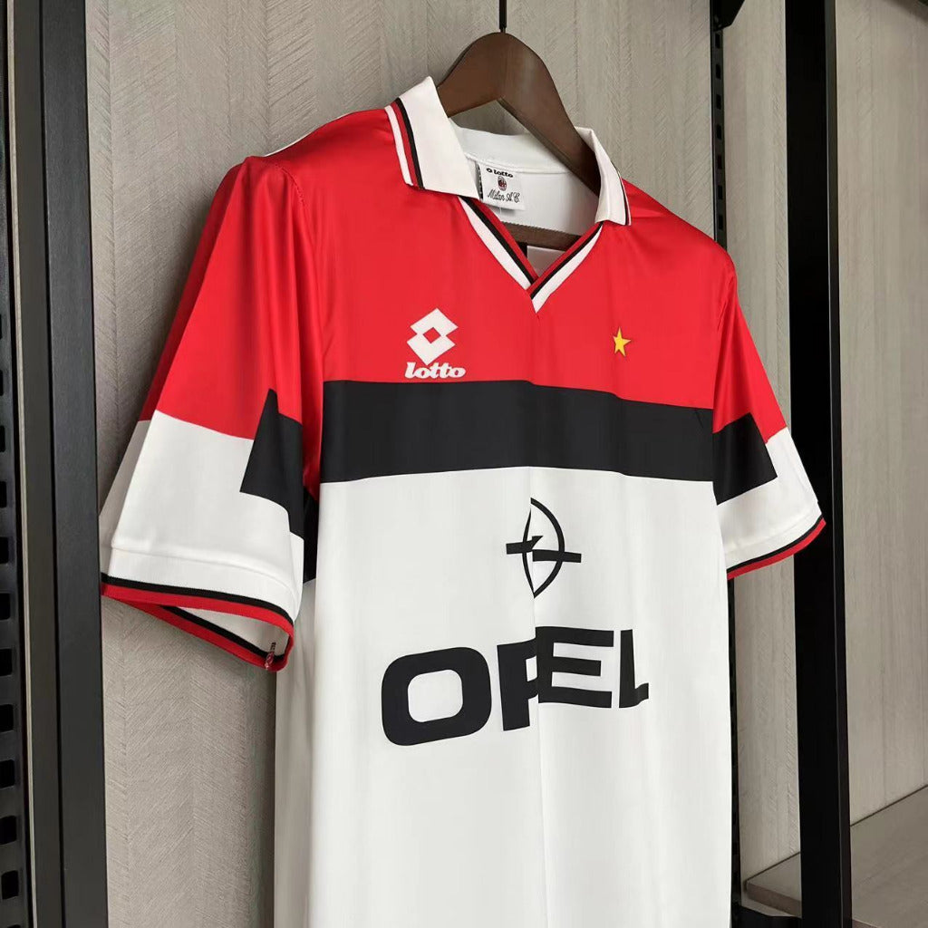AC Milan 1994/95 Vintage Retro White/Red Away Jersey