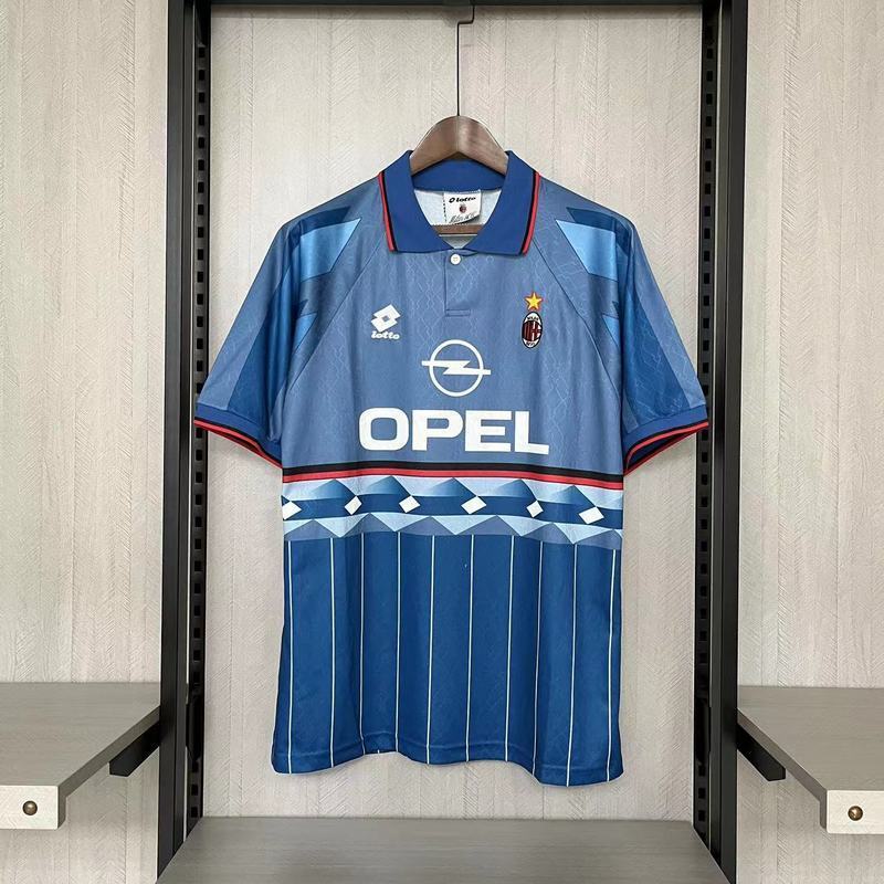 AC Milan 1995/96 Vintage Retro Blue Away Jersey