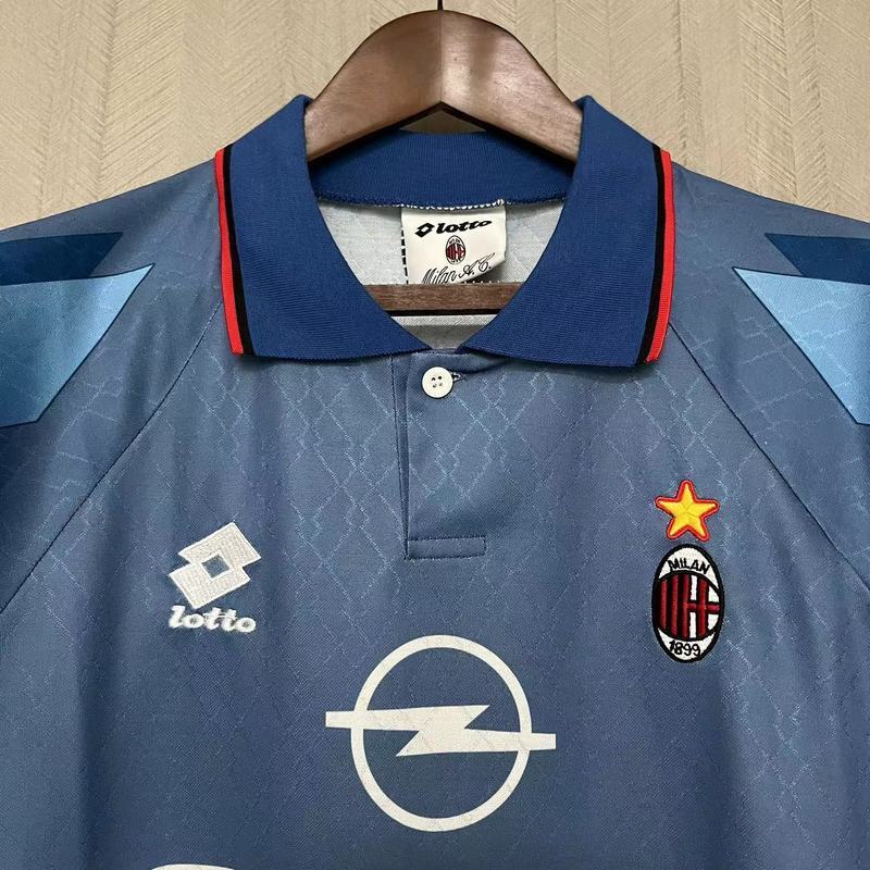 AC Milan 1995/96 Vintage Retro Blue Away Jersey