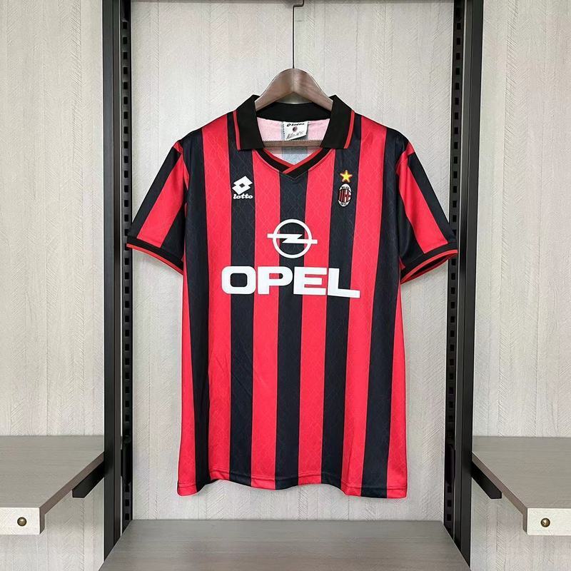 AC Milan 1995/96 Vintage Retro Red/Black Home Jersey