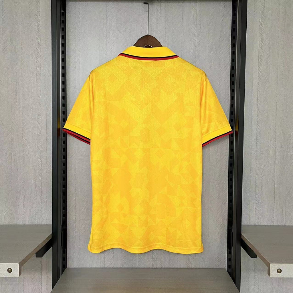 AC Milan 1995/96 Vintage Retro Yellow Forth Away Jersey