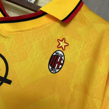 AC Milan 1995/96 Vintage Retro Yellow Forth Away Jersey