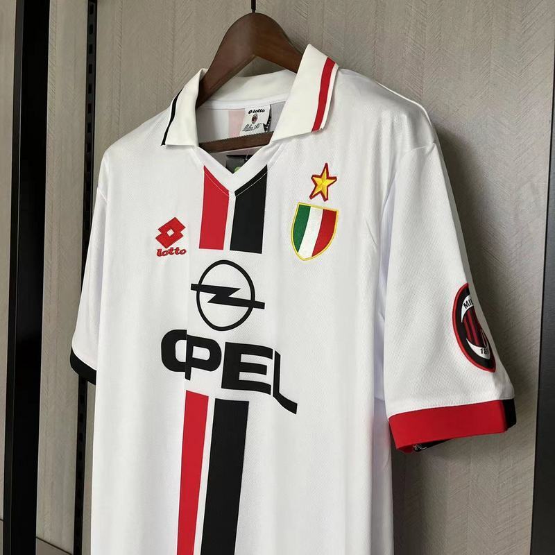 AC Milan 1996/97 Vintage Retro White Away Jersey