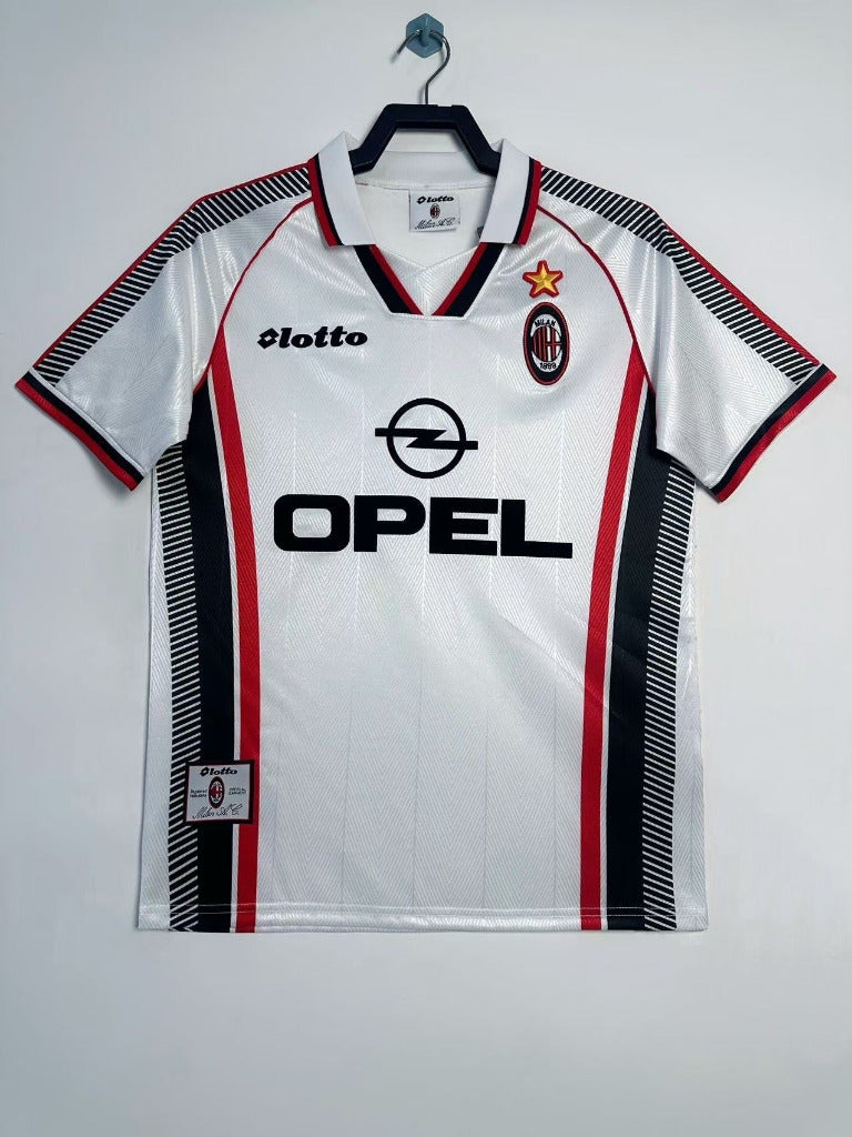 AC Milan 1997/98 Retro White/Red Away Jersey