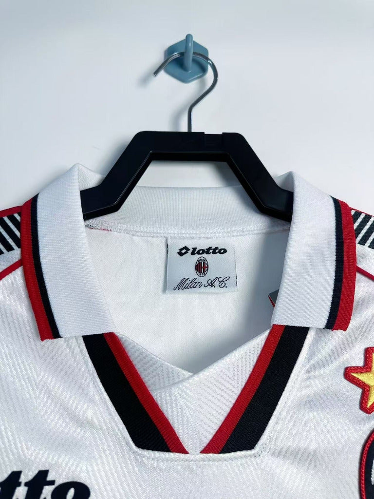 AC Milan 1997/98 Retro White/Red Away Jersey