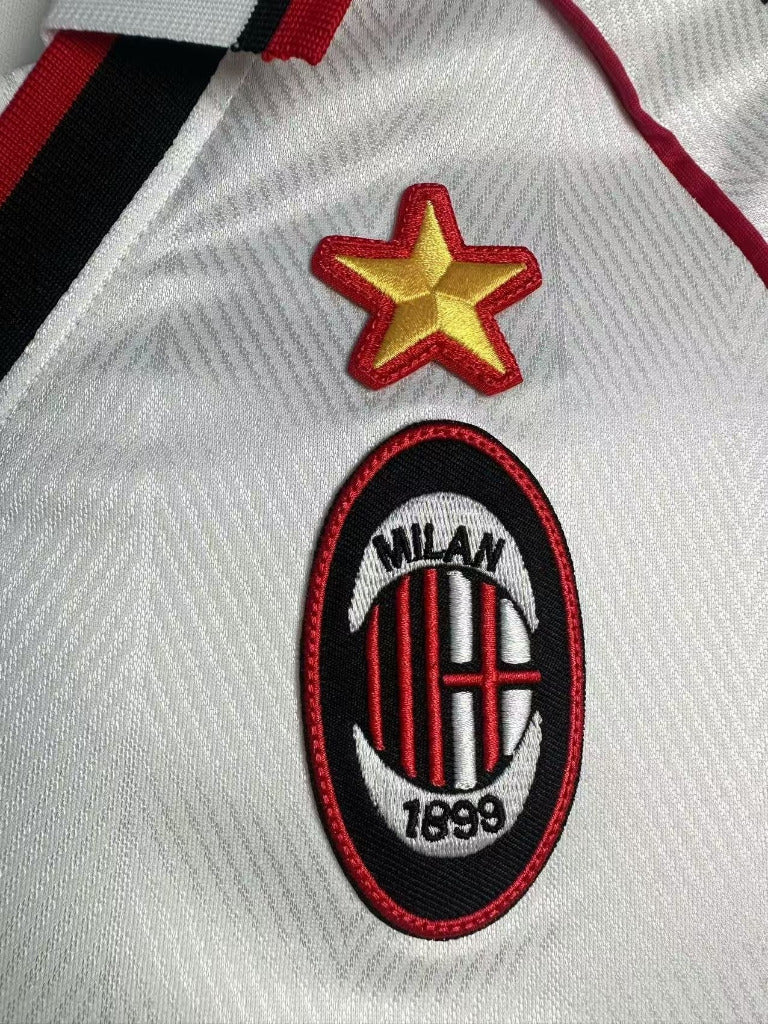AC Milan 1997/98 Retro White/Red Away Jersey
