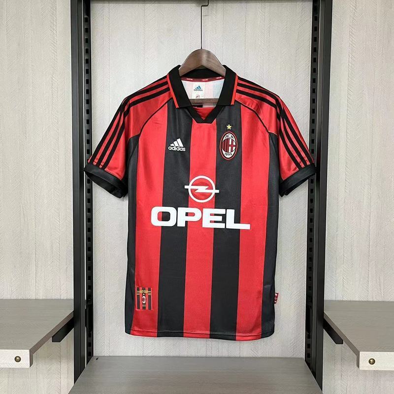 AC Milan 1998/99 Vintage Retro Red/Black Home Jersey