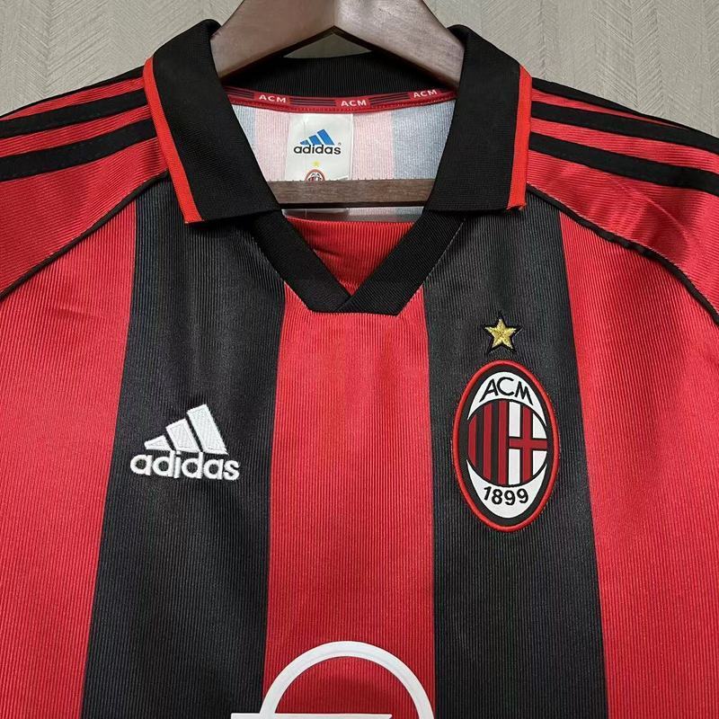 AC Milan 1998/99 Vintage Retro Red/Black Home Jersey