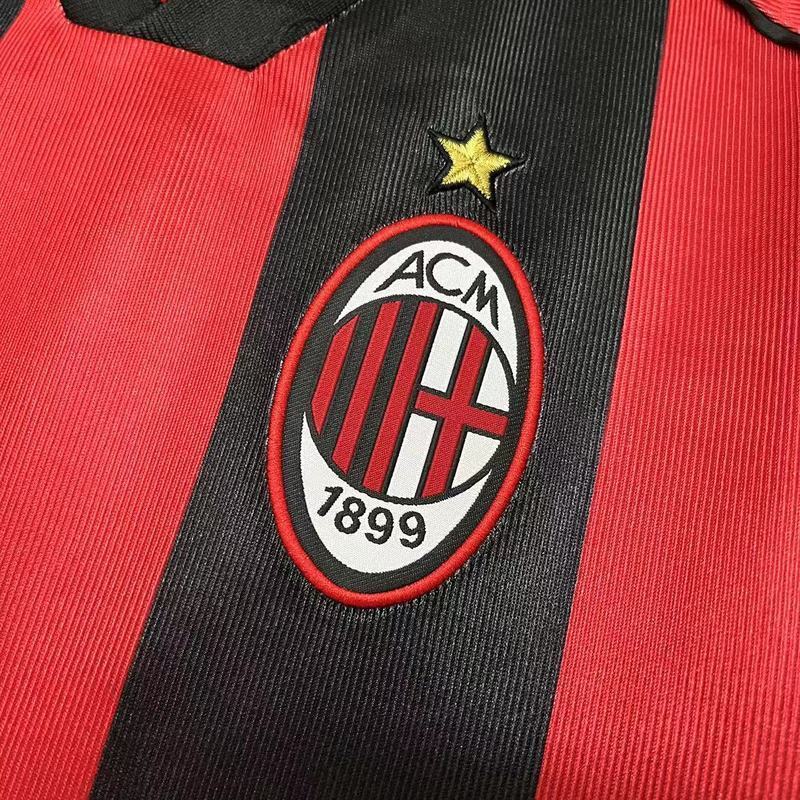 AC Milan 1998/99 Vintage Retro Red/Black Home Jersey