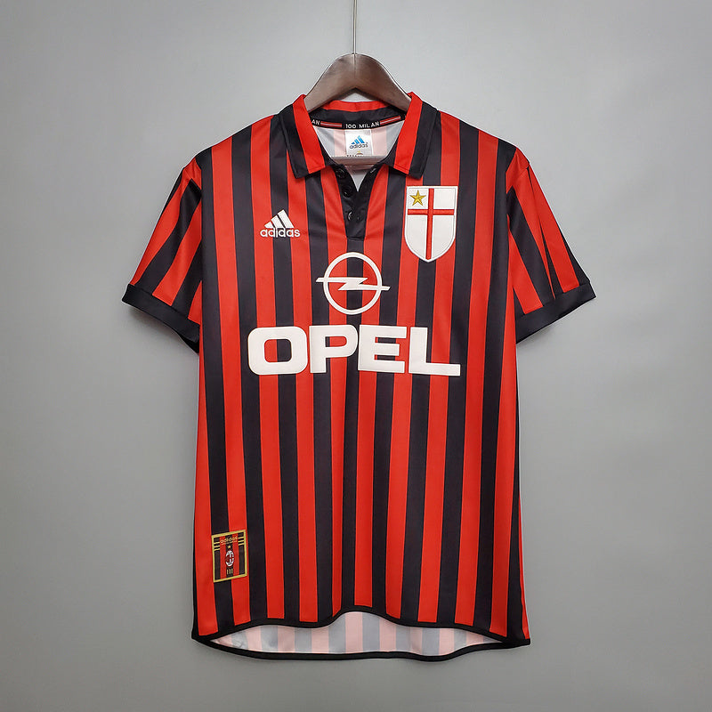 AC Milan 1999/00 Retro Red/Black Home Jersey