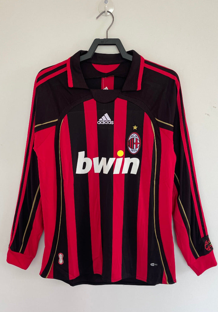 AC Milan 2006/07 Retro Red/Black Home Long Sleeve Jersey