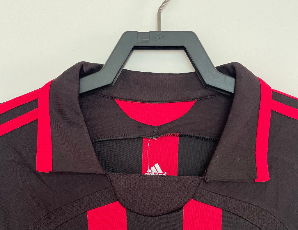 AC Milan 2006/07 Retro Red/Black Home Long Sleeve Jersey