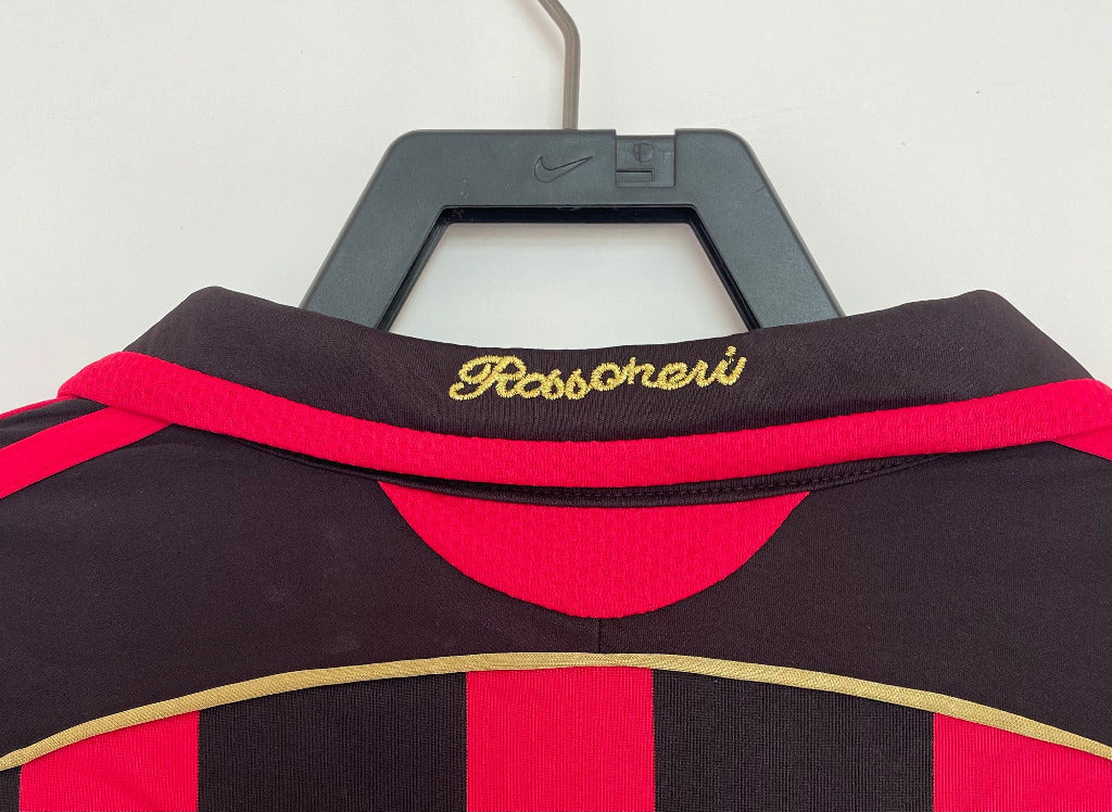 AC Milan 2006/07 Retro Red/Black Home Long Sleeve Jersey