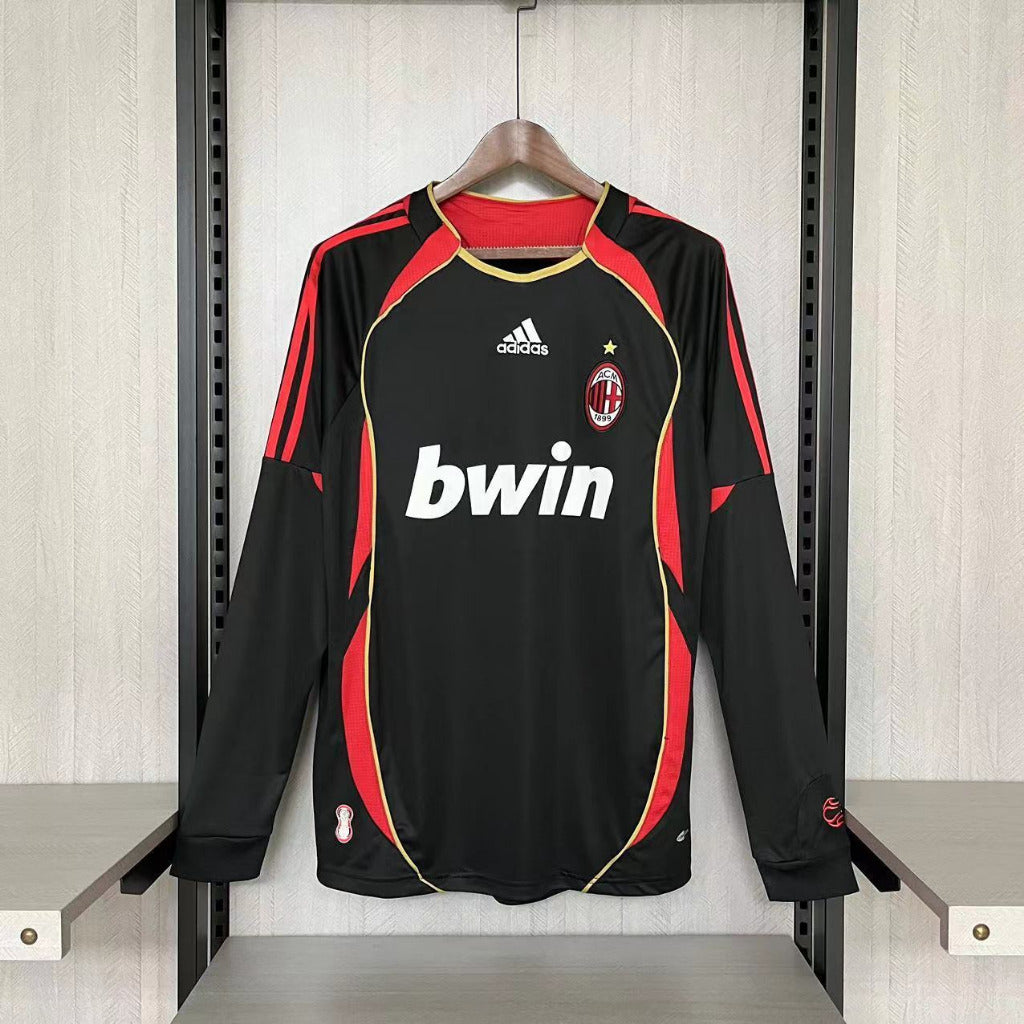 AC Milan 2006/07 Vintage Retro Black Third Away Long Sleeve Jersey