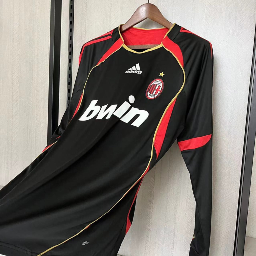 AC Milan 2006/07 Vintage Retro Black Third Away Long Sleeve Jersey