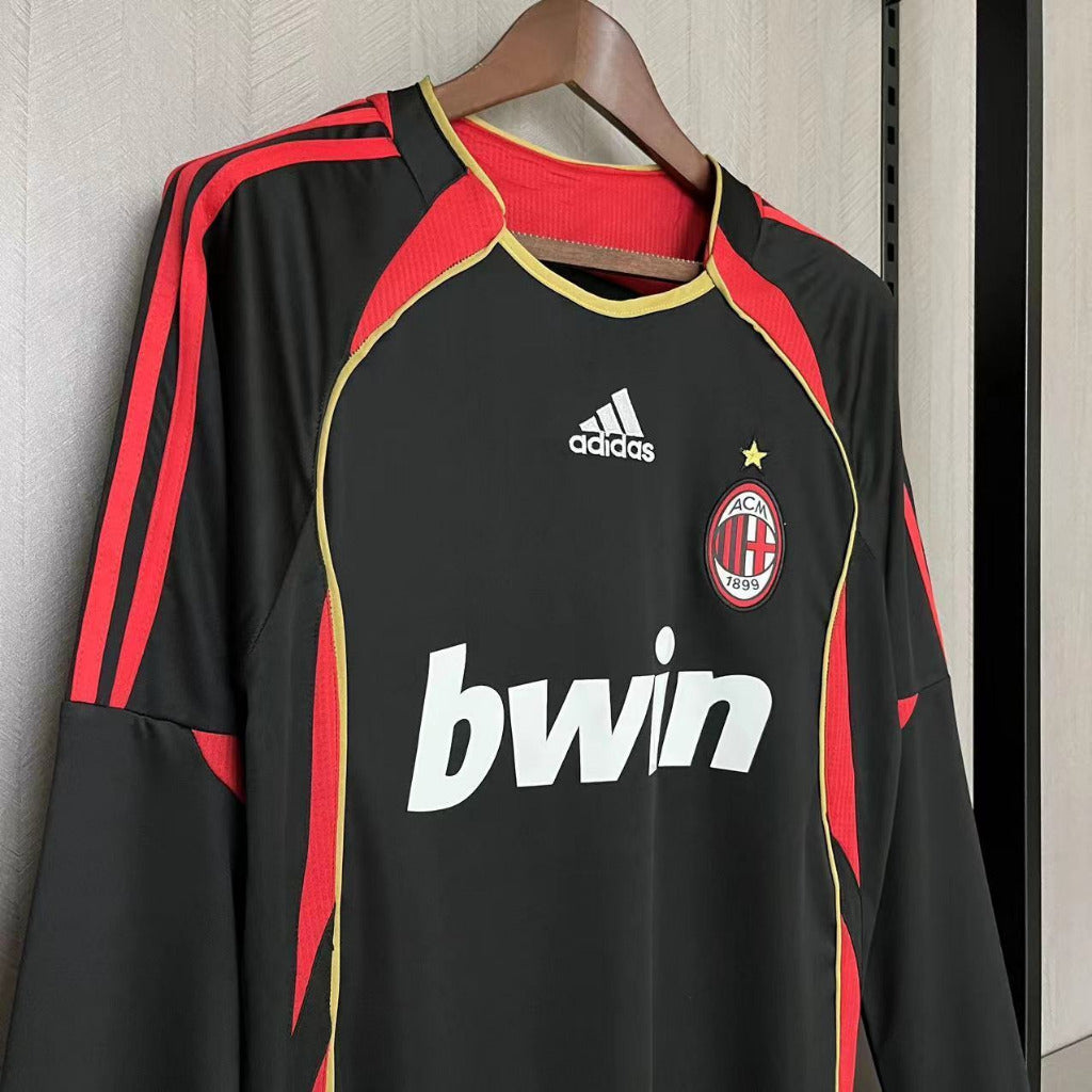 AC Milan 2006/07 Vintage Retro Black Third Away Long Sleeve Jersey