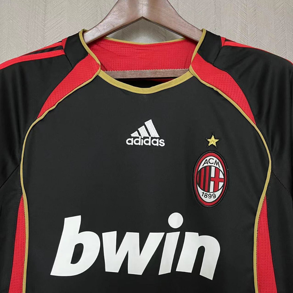 AC Milan 2006/07 Vintage Retro Black Third Away Long Sleeve Jersey