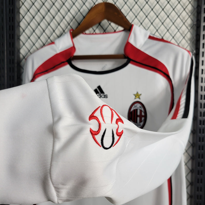 AC Milan 2006/07 Vintage Retro White Away Long Sleeve Jersey