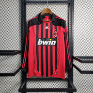 AC Milan 2007/08 Retro Red/Black Home Long Sleeve Jersey