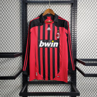 AC Milan 2007/08 Retro Red/Black Home Long Sleeve Jersey