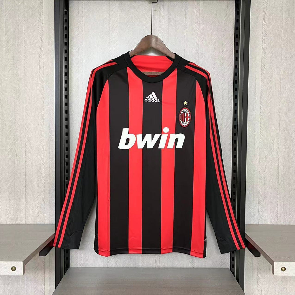 AC Milan 2008/09 Vintage Retro Red/Black Home Long Sleeve Jersey