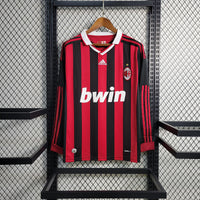 AC Milan 2009/10 Vintage Retro Red/Black Home Long Sleeve Jersey