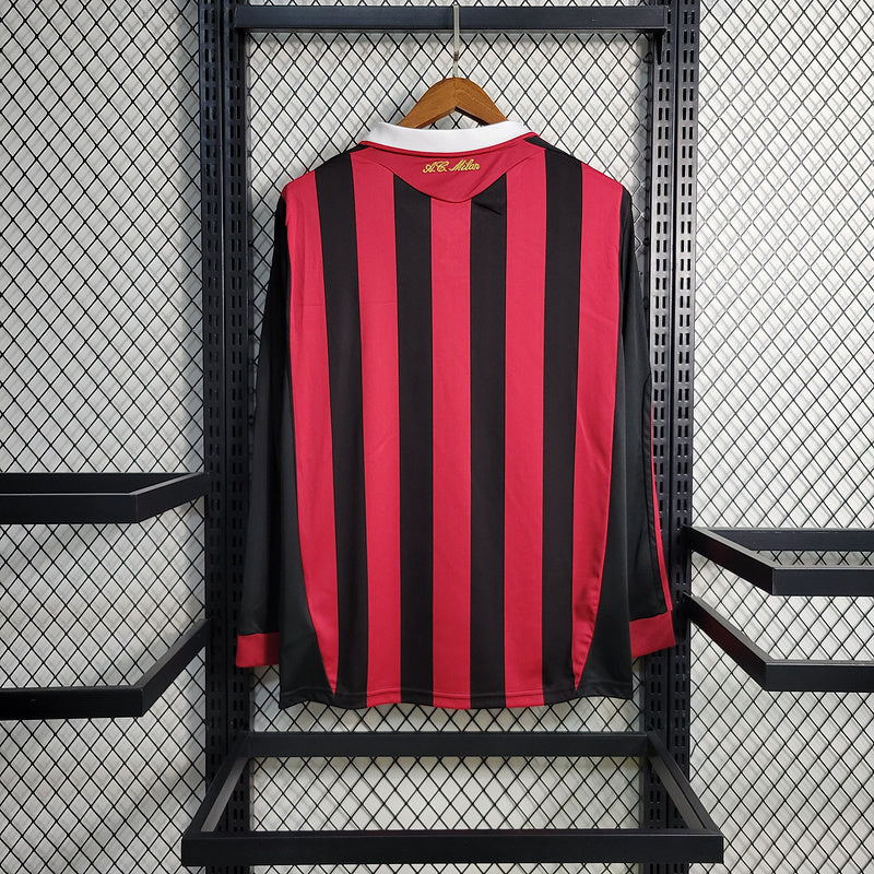 AC Milan 2009/10 Vintage Retro Red/Black Home Long Sleeve Jersey