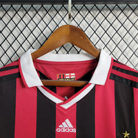 AC Milan 2009/10 Vintage Retro Red/Black Home Long Sleeve Jersey