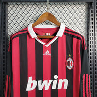 AC Milan 2009/10 Vintage Retro Red/Black Home Long Sleeve Jersey