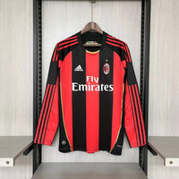AC Milan 2010/11 Vintage Retro Red/Black Home Long Sleeve Jersey