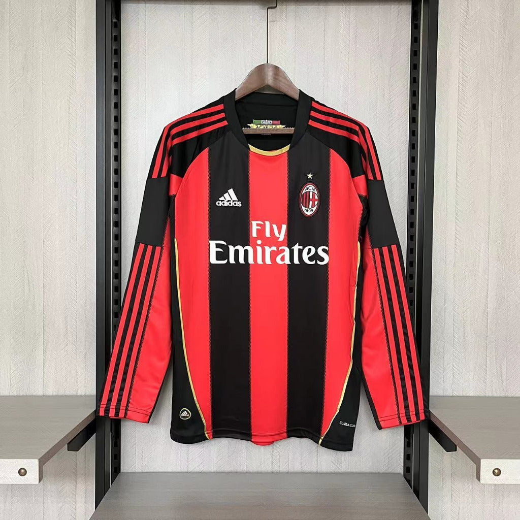 AC Milan 2010/11 Vintage Retro Red/Black Home Long Sleeve Jersey